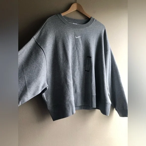 NEW Nike Women’s Grey Pullover Drop Shoulder Sweater 2X - Picture 3 of 11